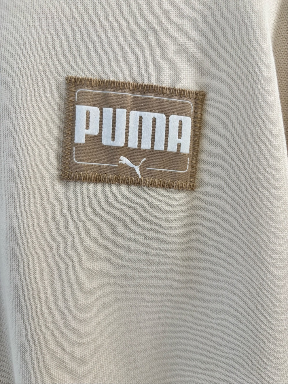Puma Women’s Beige Crewneck Sweatshirt with Logo Patch - Picture 2 of 10